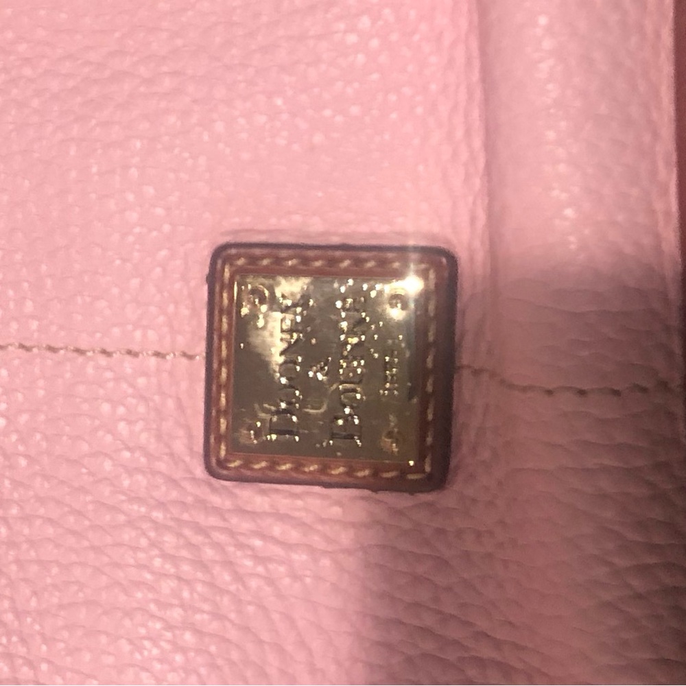 Dooney & Bourke Pink and Brown Shoulder Bag with Gold Hardware